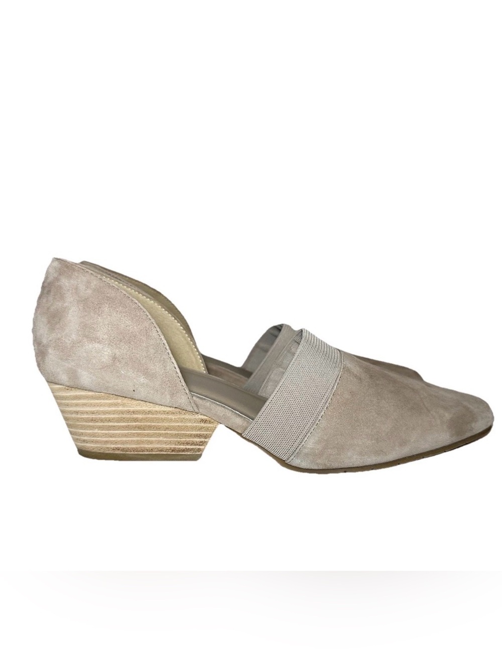 Eileen Fisher Women's Hilly Suede d’Orsay Block Shoes Earth Color Size 9